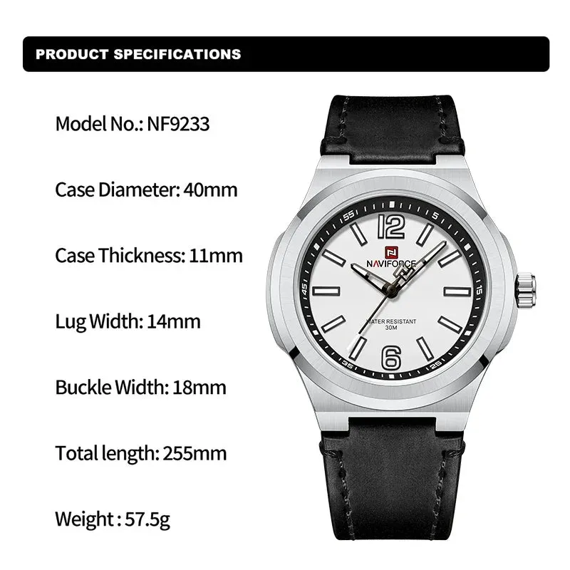 NAVIFORCE NF9233 Quartz Leather Men's Wristwatches