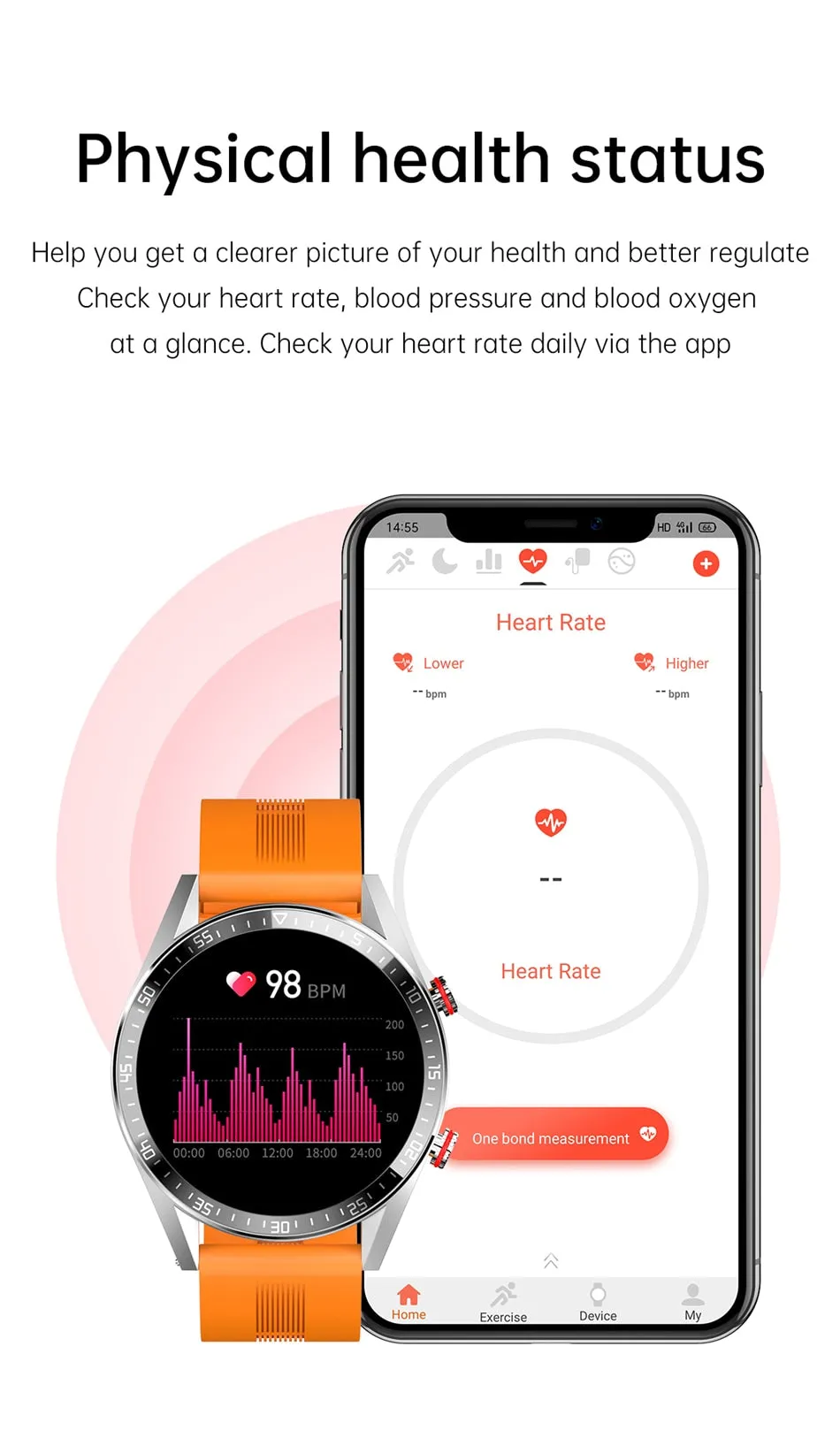 New 454*454 Screen Smart Watch Always Display The Time Bluetooth Call Local Music Smartwatch For Men's Huawei Xiaomi Phone