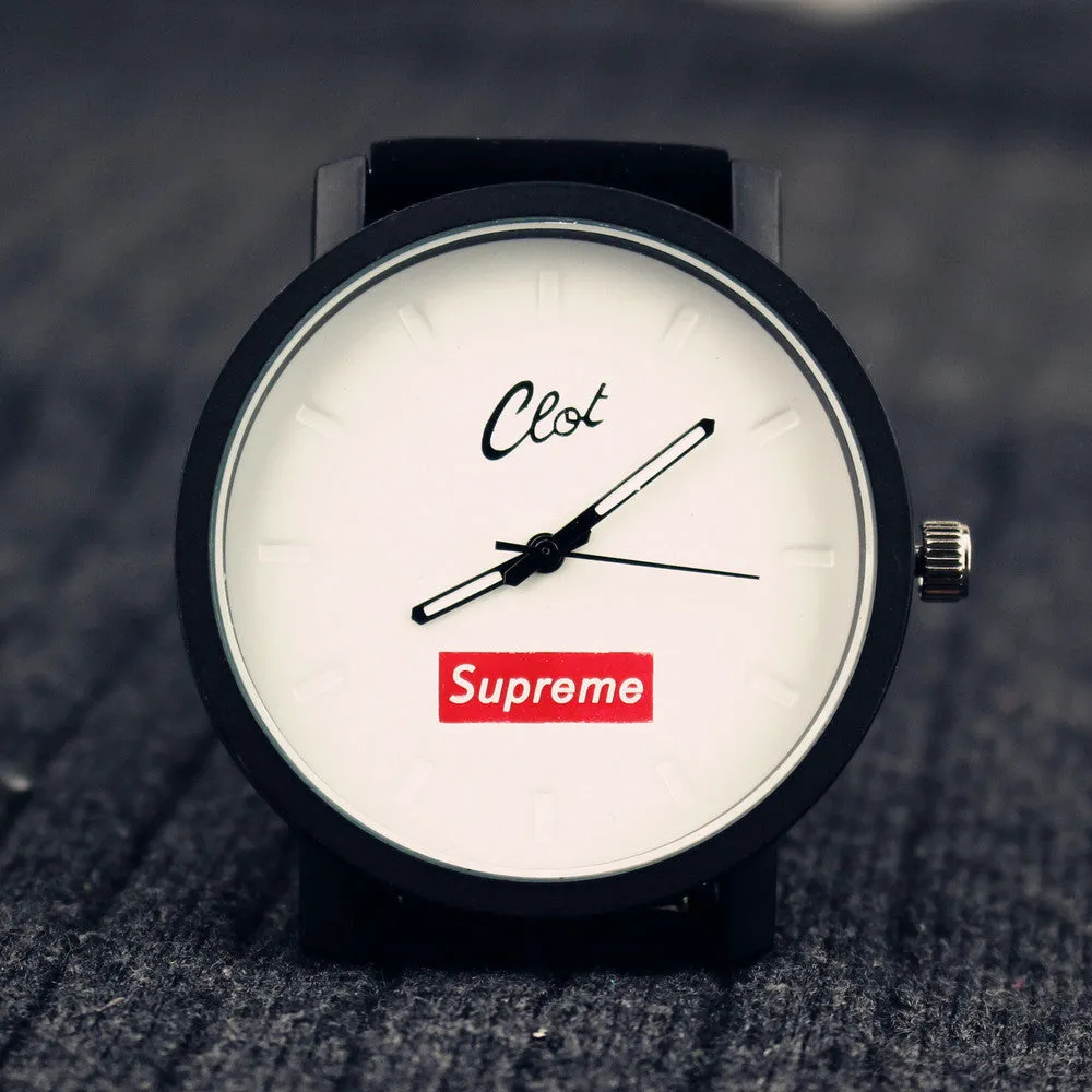 New Brand Watch Sports Watches Men Quartz Male Clock Black Leather Men'S Wristwatch Women Dress Watch Supreme