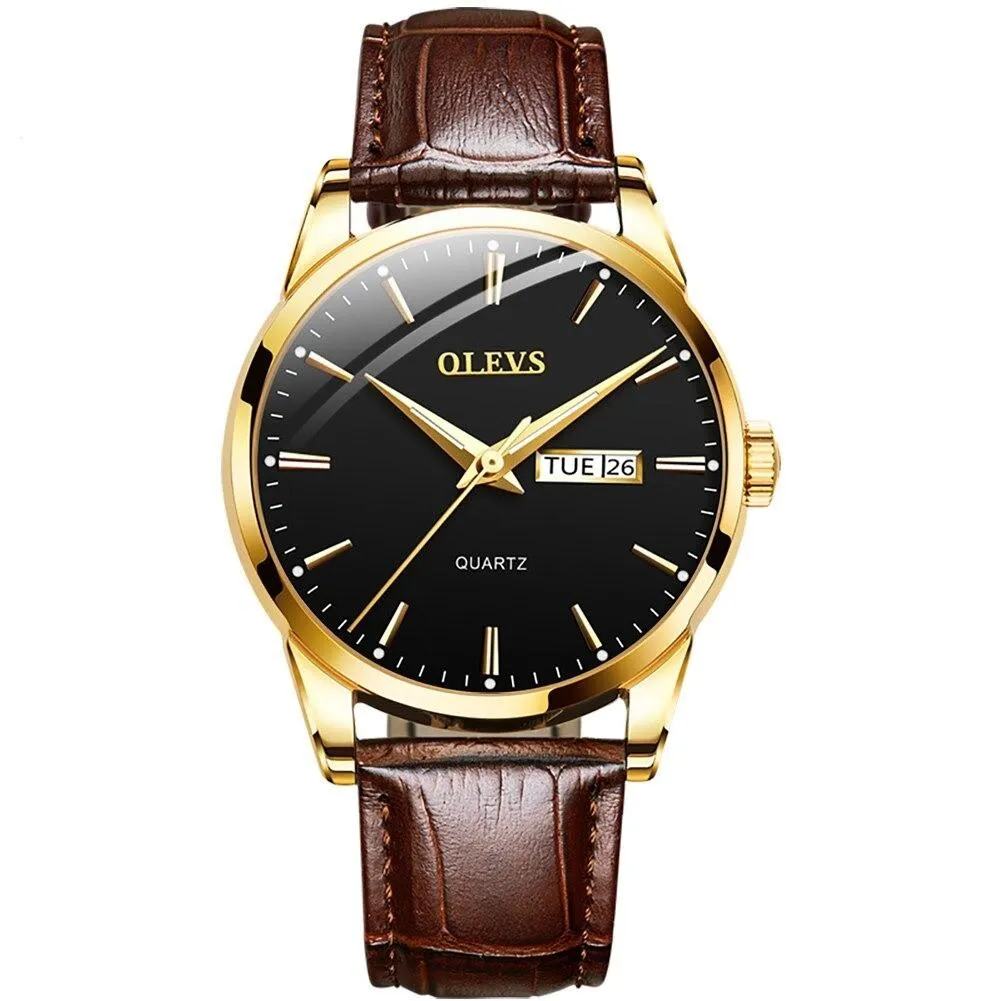 New Waterproof Leather OLEVS Watch