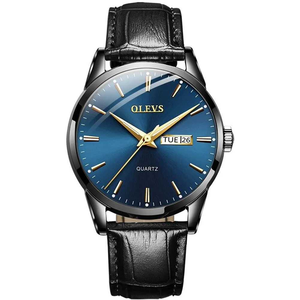 New Waterproof Leather OLEVS Watch