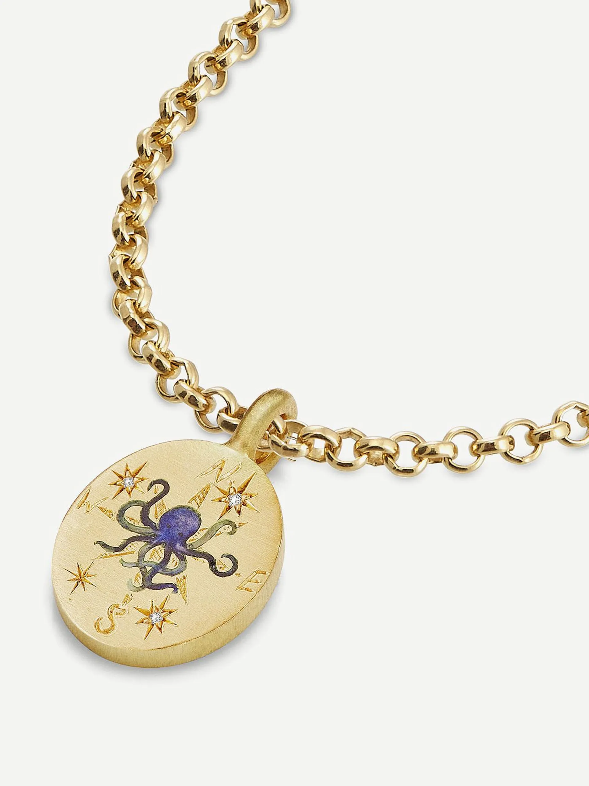 Octopus and compass charm