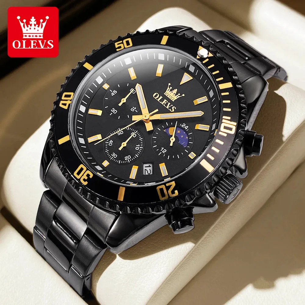 OLEVS Golden Stainless Steel Men's Watch