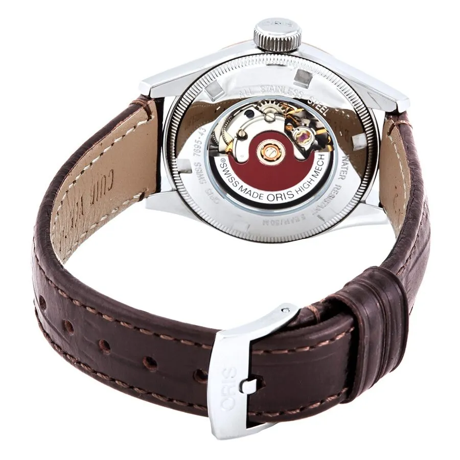 Oris Big Crown Silver Dial Brown Leather Automatic Ladies Watch 594-7695-4361LS 01 594 7695 4361-07 5 14 52