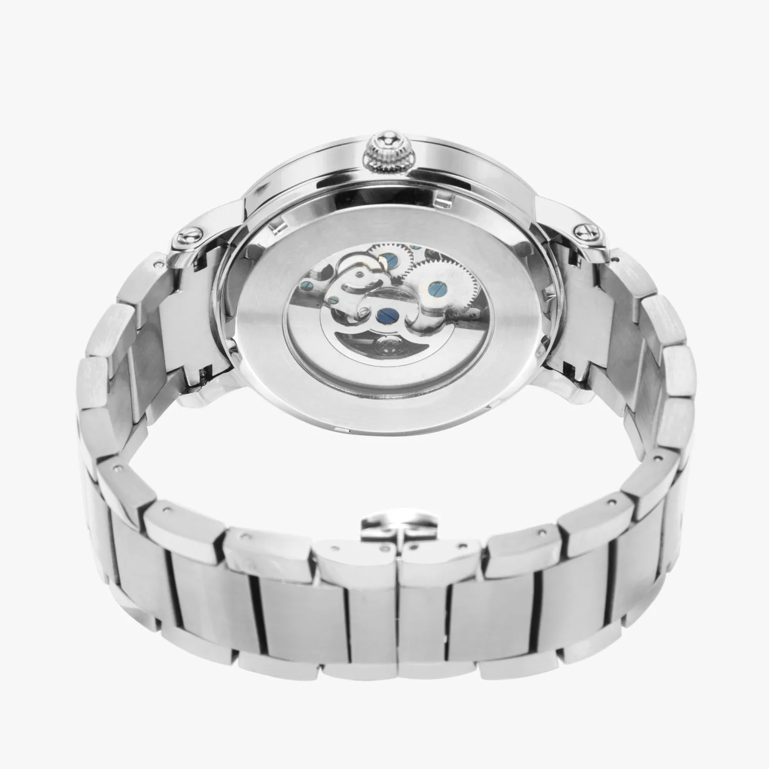 Red Face Customizable New Steel Strap Automatic Watch (With Indicators)