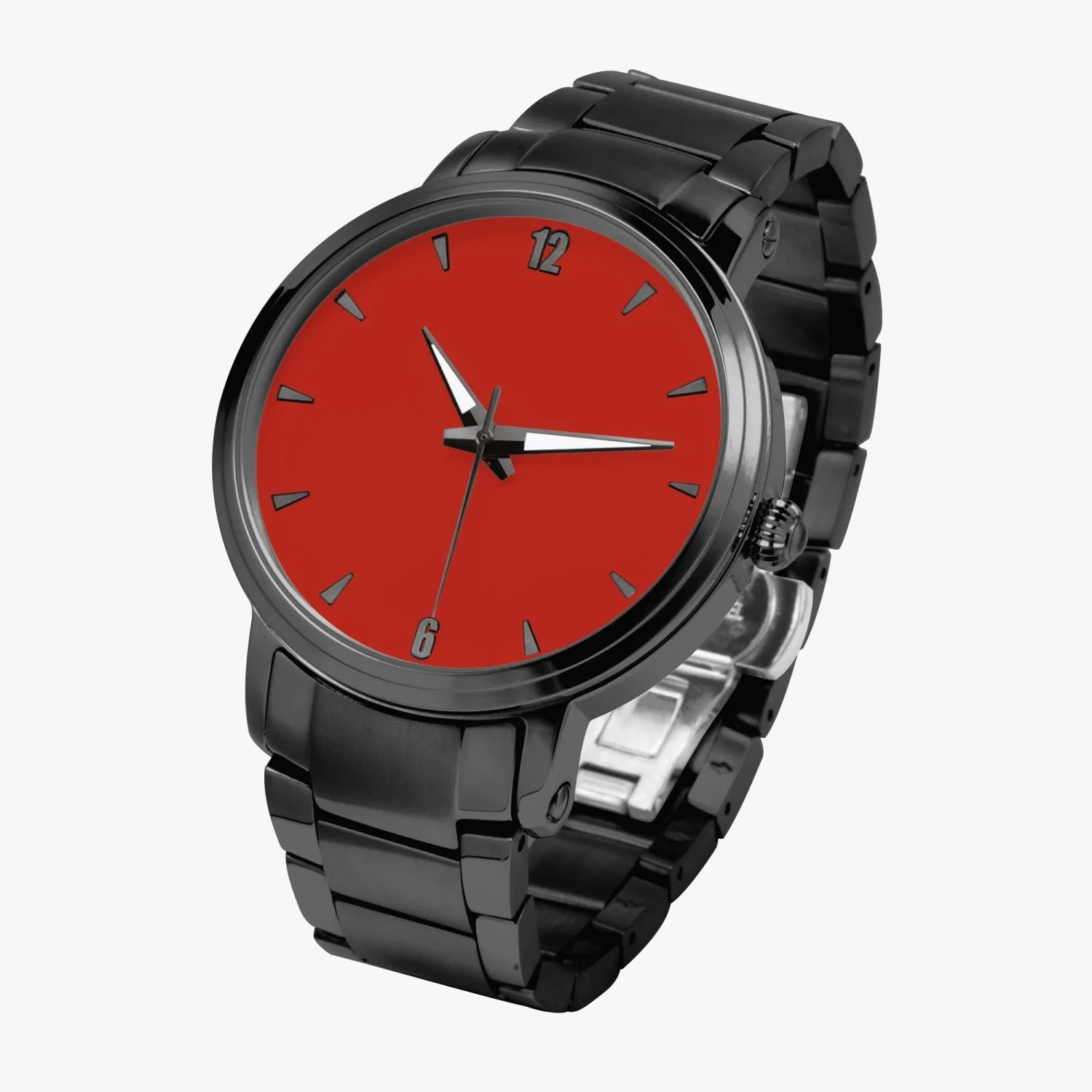 Red Face Customizable New Steel Strap Automatic Watch (With Indicators)