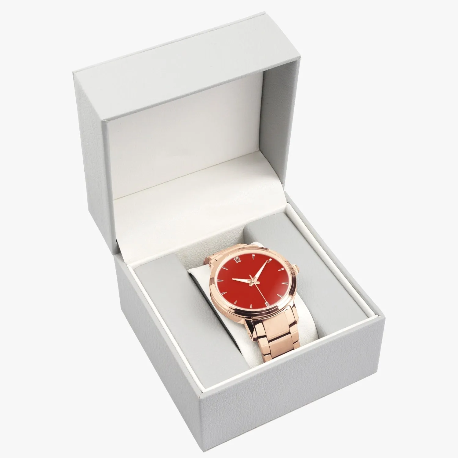 Red Face Customizable New Steel Strap Automatic Watch (With Indicators)