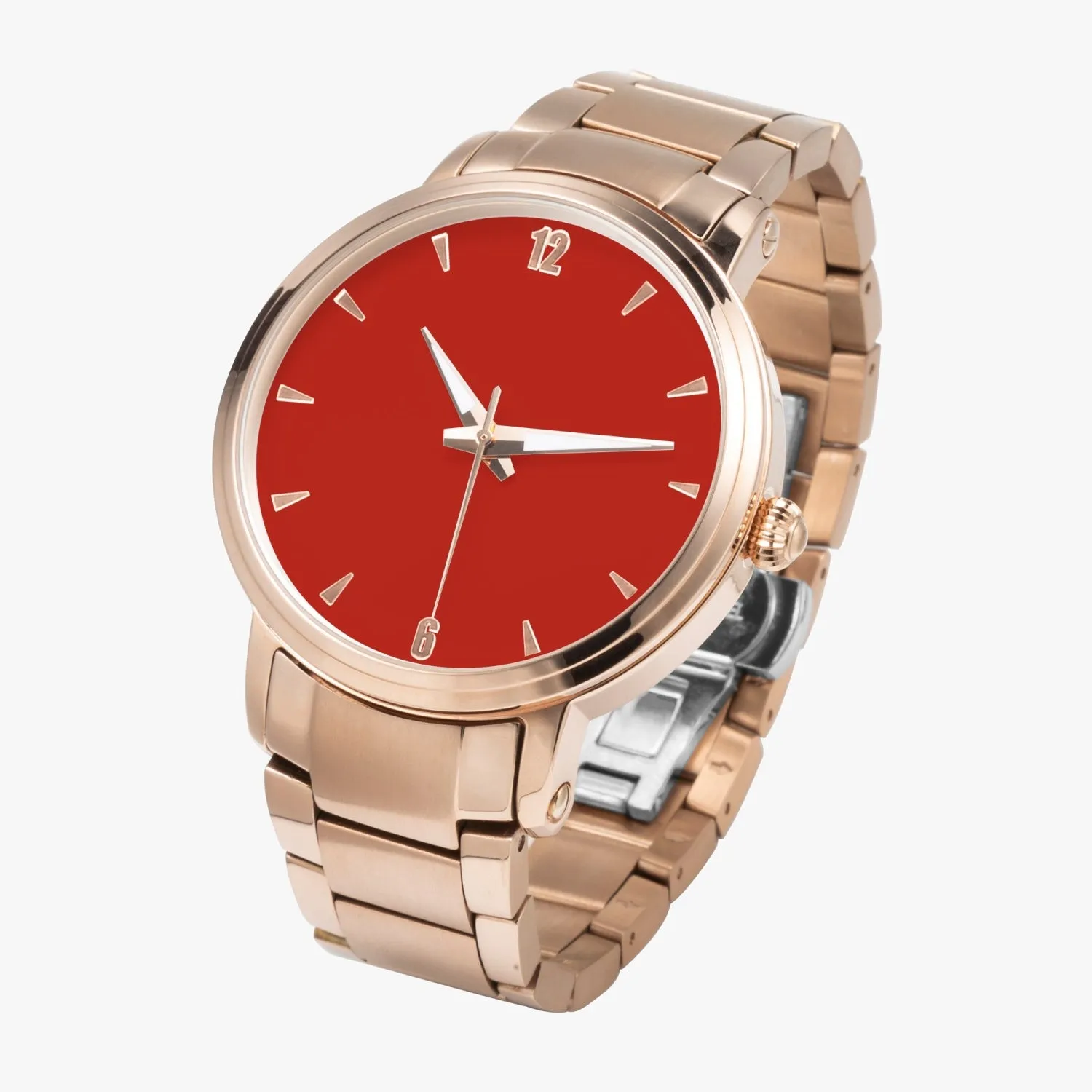 Red Face Customizable New Steel Strap Automatic Watch (With Indicators)
