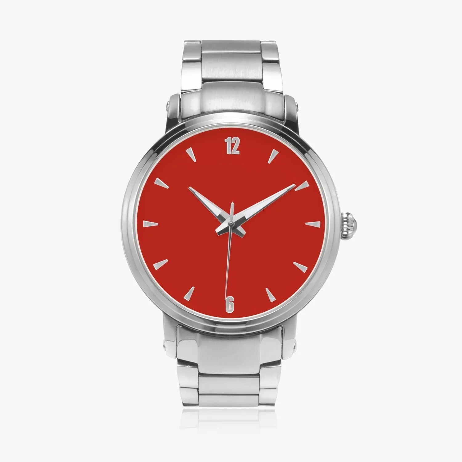Red Face Customizable New Steel Strap Automatic Watch (With Indicators)
