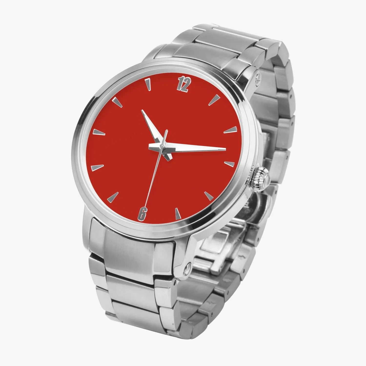 Red Face Customizable New Steel Strap Automatic Watch (With Indicators)