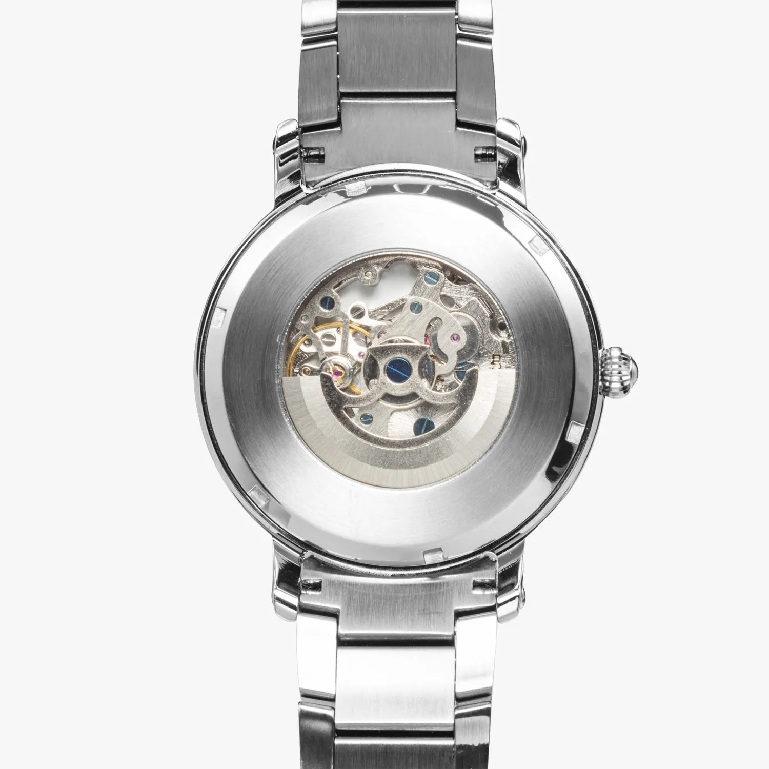 Red Face Customizable New Steel Strap Automatic Watch (With Indicators)