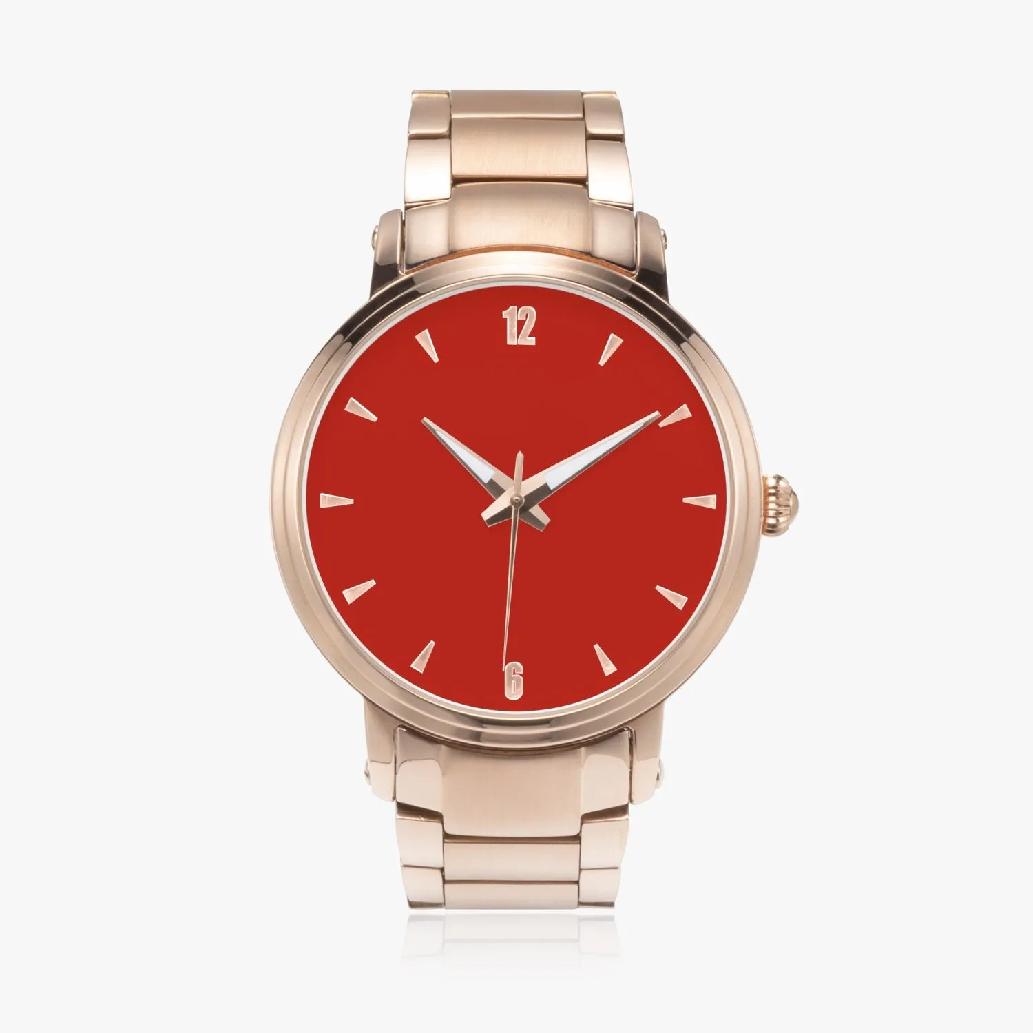 Red Face Customizable New Steel Strap Automatic Watch (With Indicators)