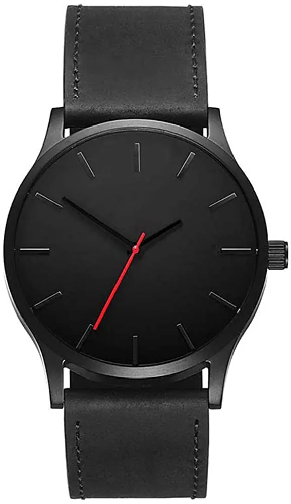RMM Men's Popular Quartz Wristwatch,Classical Low-Key Minimalist Connotation Leather Watch