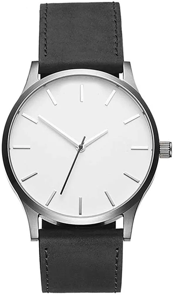 RMM Men's Popular Quartz Wristwatch,Classical Low-Key Minimalist Connotation Leather Watch