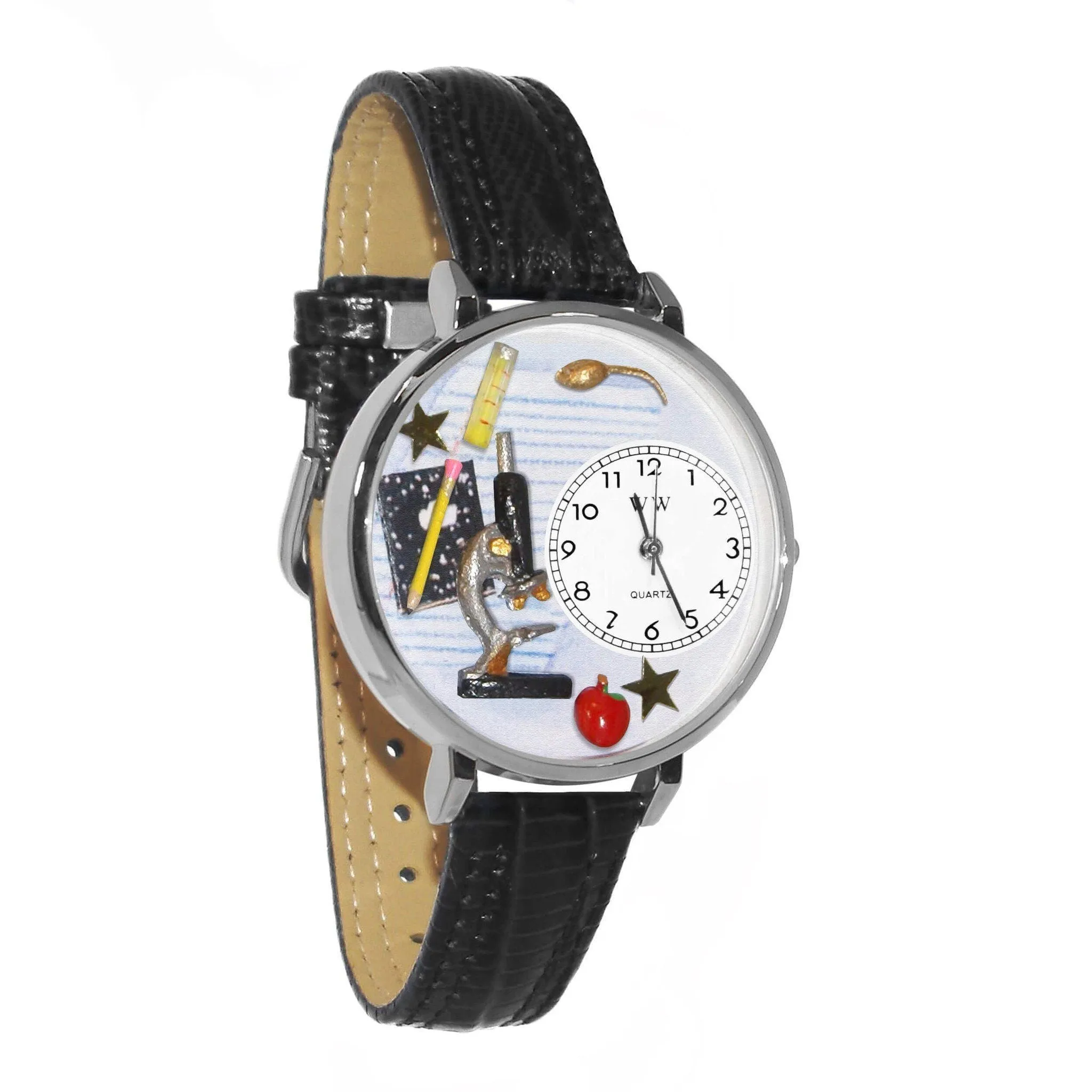Science Teacher Watch in Silver (Large)