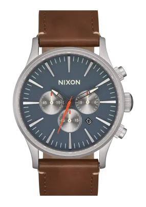 Sentry Chrono Leather - Lt Gunmetal / Basalt / Sienna
