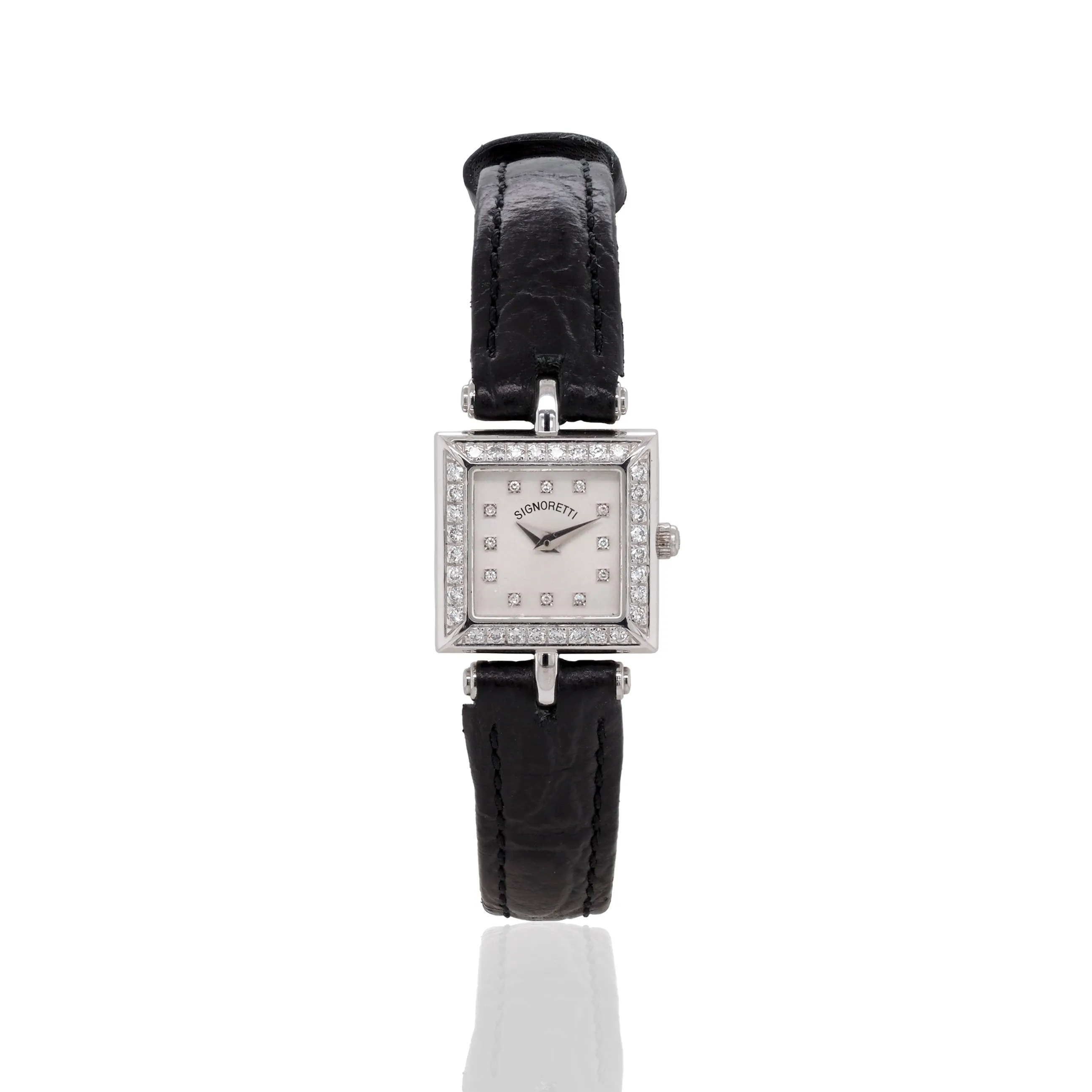Signoretti 18ct White Gold Diamond-Set Ladies Quartz Cocktail Watch