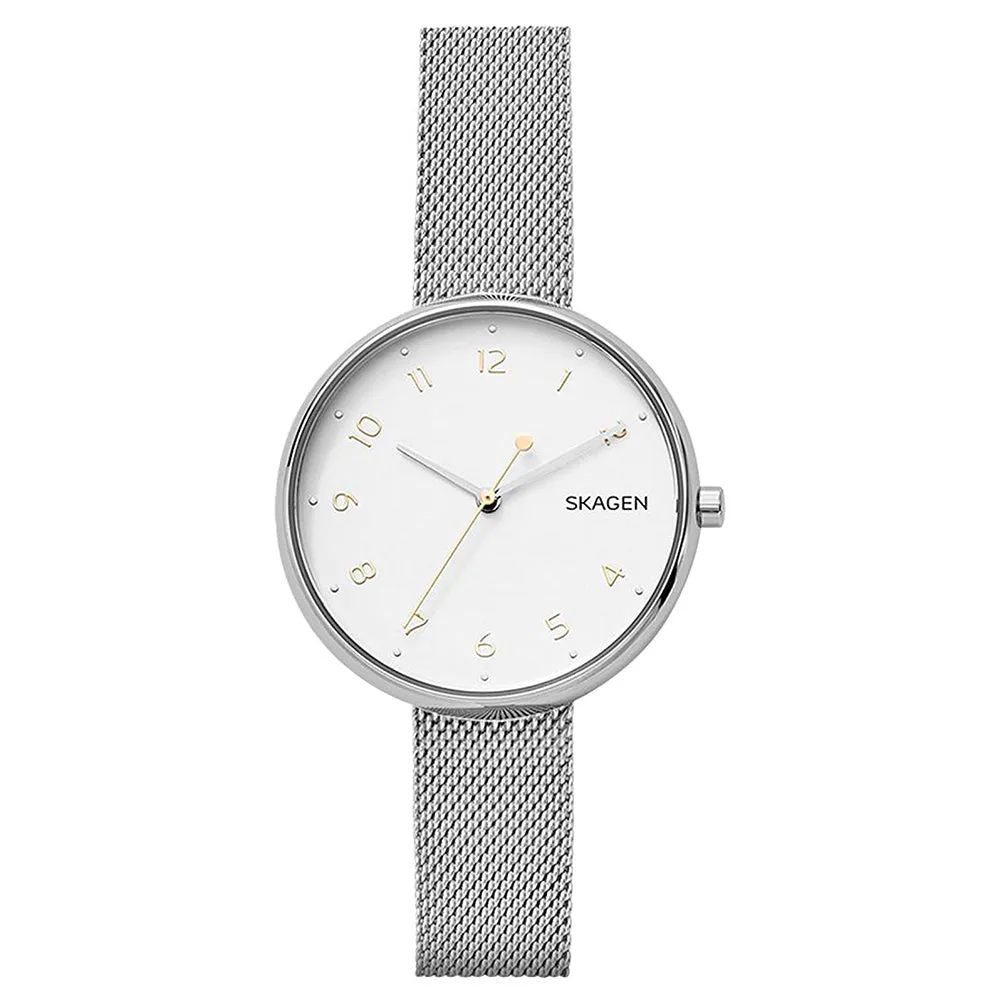 Skagen Womens Signatur White Dial Silver Band Stainless steel Quartz Watch - SKW2623