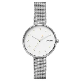 Skagen Womens Signatur White Dial Silver Band Stainless steel Quartz Watch - SKW2623
