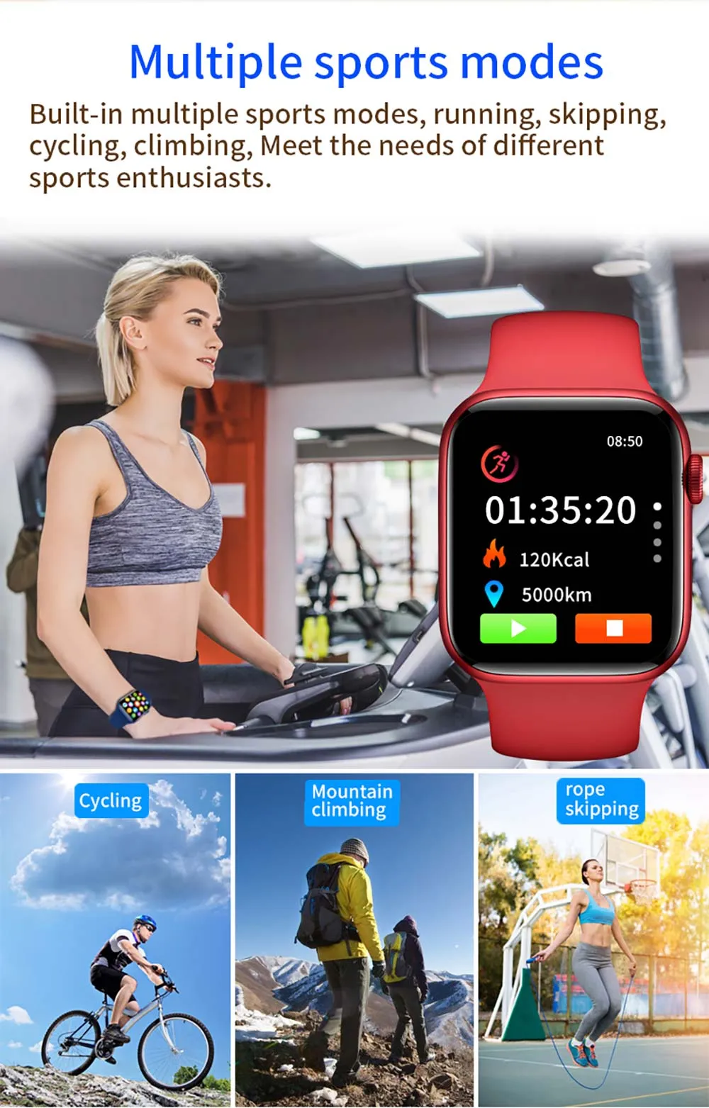 Smart Watch Men Smartwatch Women Fitness Tracker Music Control Sleep Monitor IWO Watches For Iphone Xiaomi Huawei Android