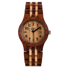 Tense Mens Discovery Yukon Jumbo Wood Case and Bracelet Beige Dial Two-tone Watch - J5200RM