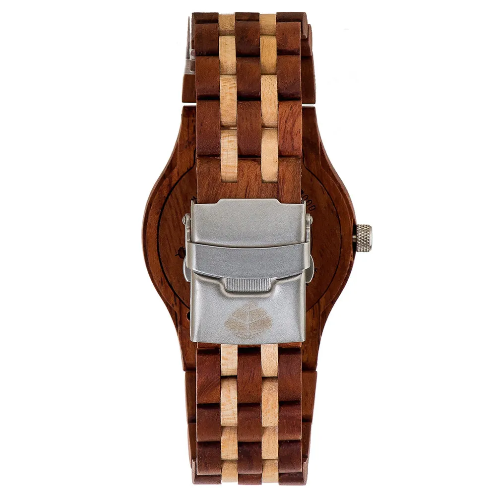 Tense Mens Discovery Yukon Jumbo Wood Case and Bracelet Beige Dial Two-tone Watch - J5200RM