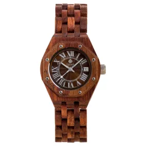 Tense Wood Mini Oregon Mens Wood Case and Bracelet Brown Dial African Rosewood Watch - M5800R
