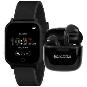 Tikkers Teen Series 10 Black smart Watch and Earbuds Set