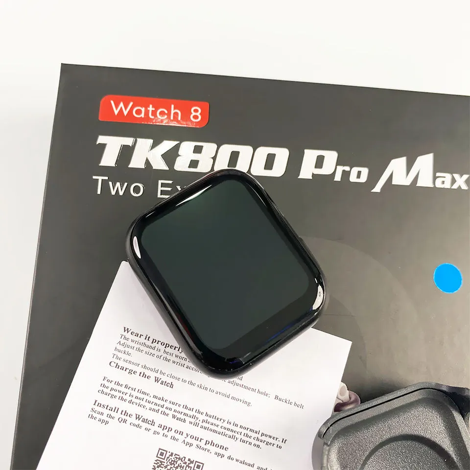 TK800 Pro Max Smart Watch 2 Straps With Earbuds Full Touch Fitness Tracker Combo Airpods and Smartwatch Series 8 Ultra