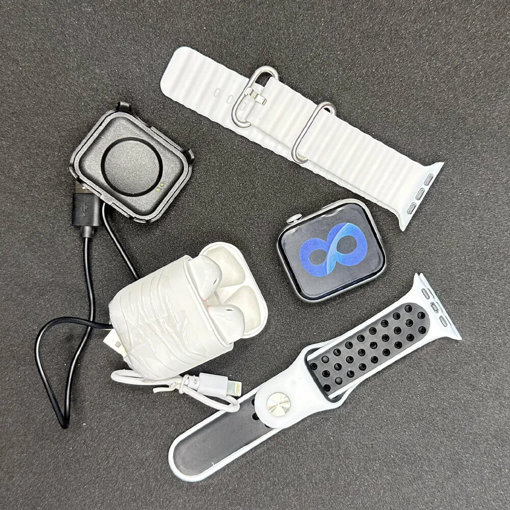 TK800 Pro Max Smart Watch 2 Straps With Earbuds Full Touch Fitness Tracker Combo Airpods and Smartwatch Series 8 Ultra