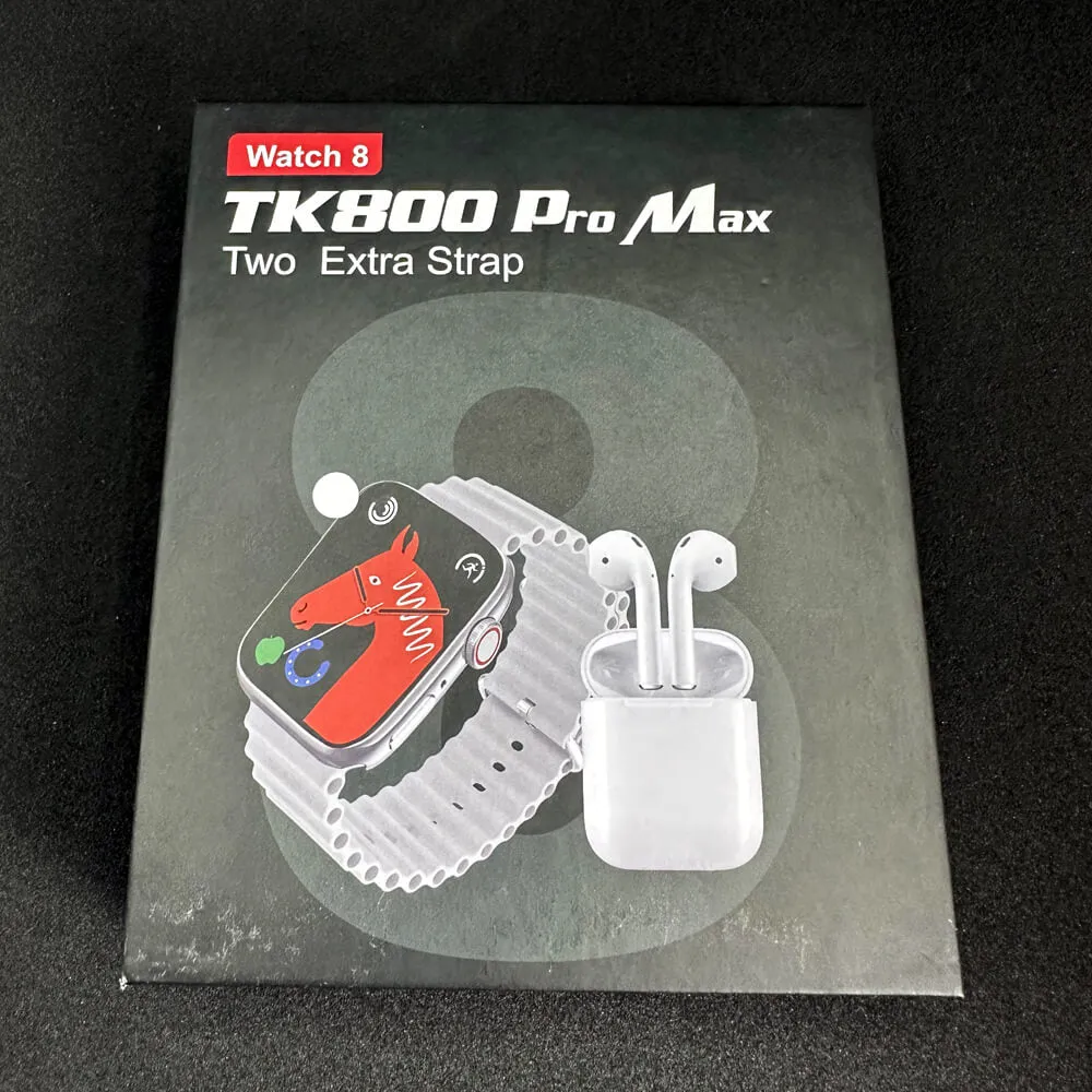 TK800 Pro Max Smart Watch 2 Straps With Earbuds Full Touch Fitness Tracker Combo Airpods and Smartwatch Series 8 Ultra