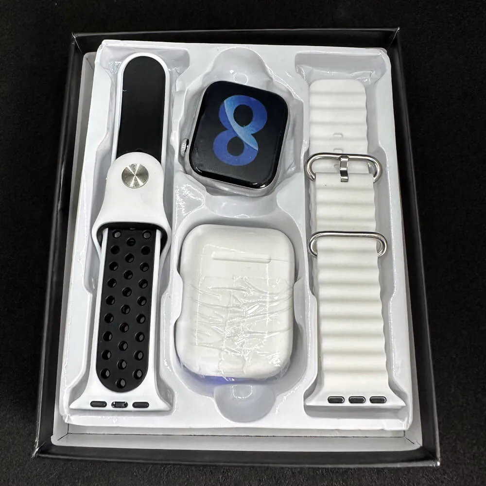 TK800 Pro Max Smart Watch 2 Straps With Earbuds Full Touch Fitness Tracker Combo Airpods and Smartwatch Series 8 Ultra