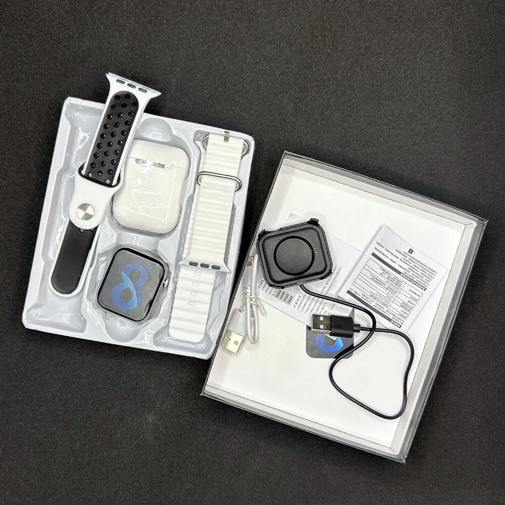 TK800 Pro Max Smart Watch 2 Straps With Earbuds Full Touch Fitness Tracker Combo Airpods and Smartwatch Series 8 Ultra