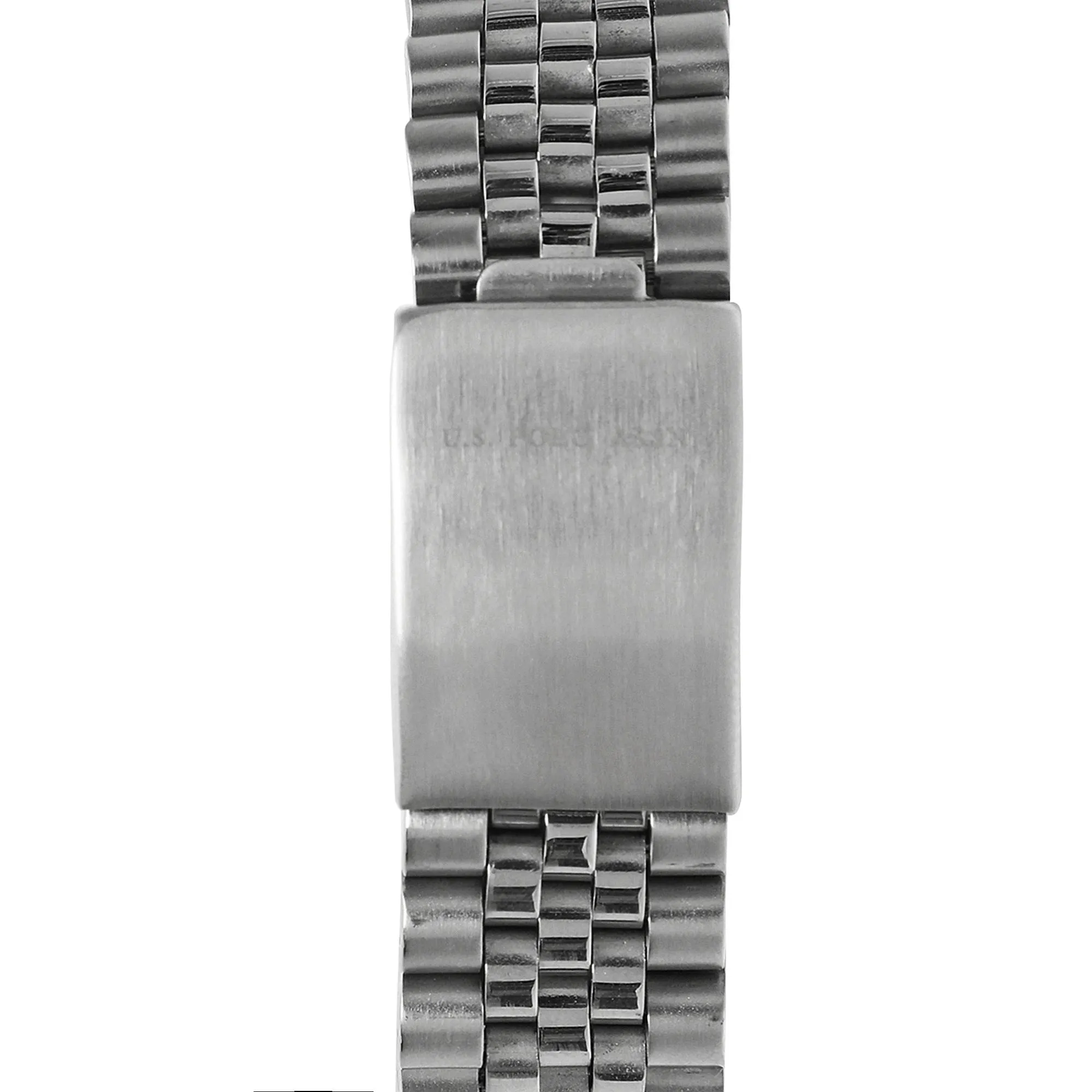US POLO ASSN. MEN'S STAINLESS STEEL BAND WITH S.S. PERSONALIZED BUCKLE