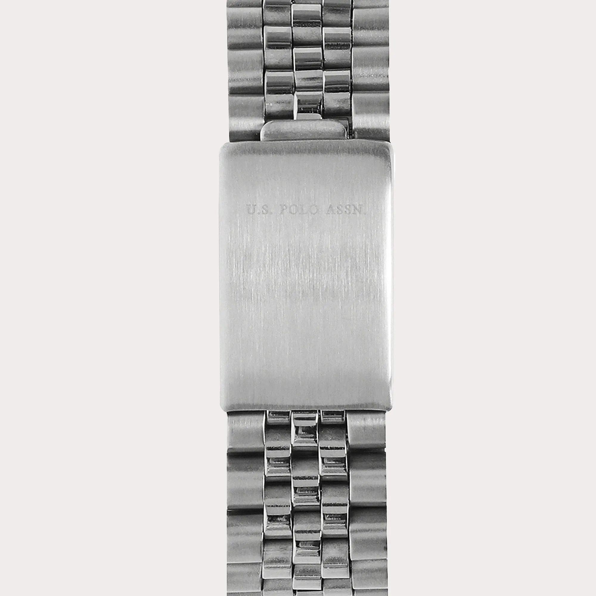 US POLO ASSN. MEN'S STAINLESS STEEL BAND WITH S.S. PERSONALIZED BUCKLE