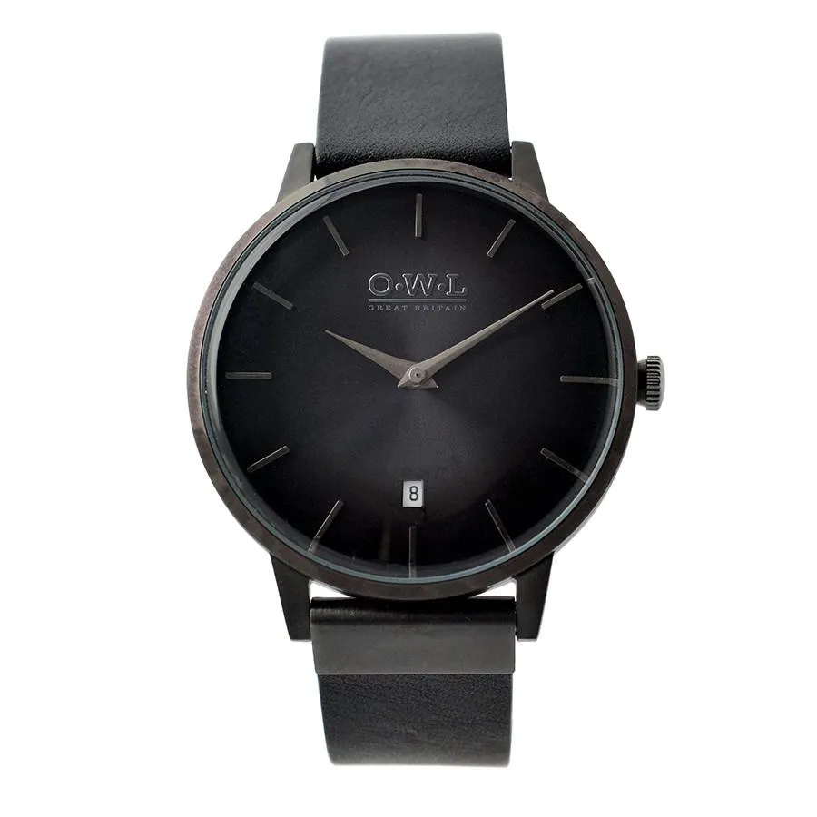 WALLOP GENTLEMAN'S BLACK LEATHER STRAP WATCH