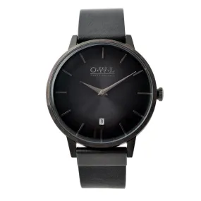 WALLOP GENTLEMAN'S BLACK LEATHER STRAP WATCH