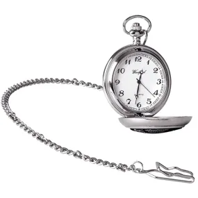 Woodford Masonic Chrome Plated Full Hunter Quartz Pocket Watch - Silver/Gold