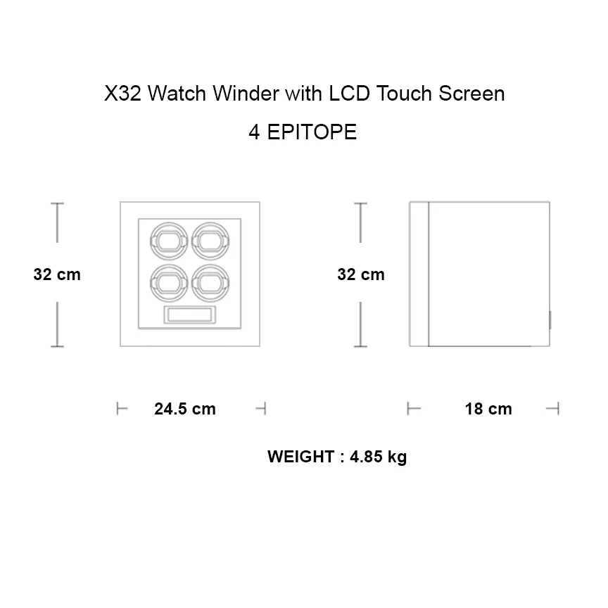X32 Automatic Watch Winder with LCD Touch Screen - 4 Epitope